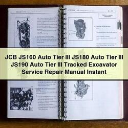 JCB JS160 Auto Tier III JS180 JS190 Tracked Excavator Service Repair Workshop Manual PDF