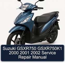 2000-2002 Suzuki Gsxr750 Gsxr750k1 Service Repair Workshop Manual PDF
