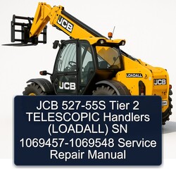 JCB 527-55S Tier 2 Telescopic Handlers (LOADALL) SN 1069457-1069548 Service Repair Workshop Manual PDF