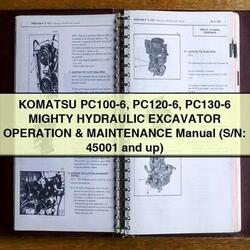 Komatsu PC100-6 PC120-6 PC130-6 Mighty Hydraulic Excavator Operation (s/n: 45001 Up) Service Repair Workshop Manual PDF