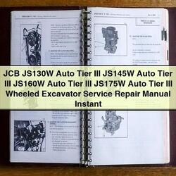 JCB JS130W JS145W JS160W JS175W Wheeled Excavator Service Repair Workshop Manual PDF