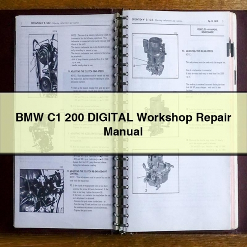 BMW C Models C1 200 Digital Service Repair Workshop Manual PDF