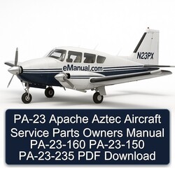 PA-23 Apache Aztec Aircraft Parts Owners Pa-23-160 Pa-23-150 Pa-23-235 Owner's Manual PDF