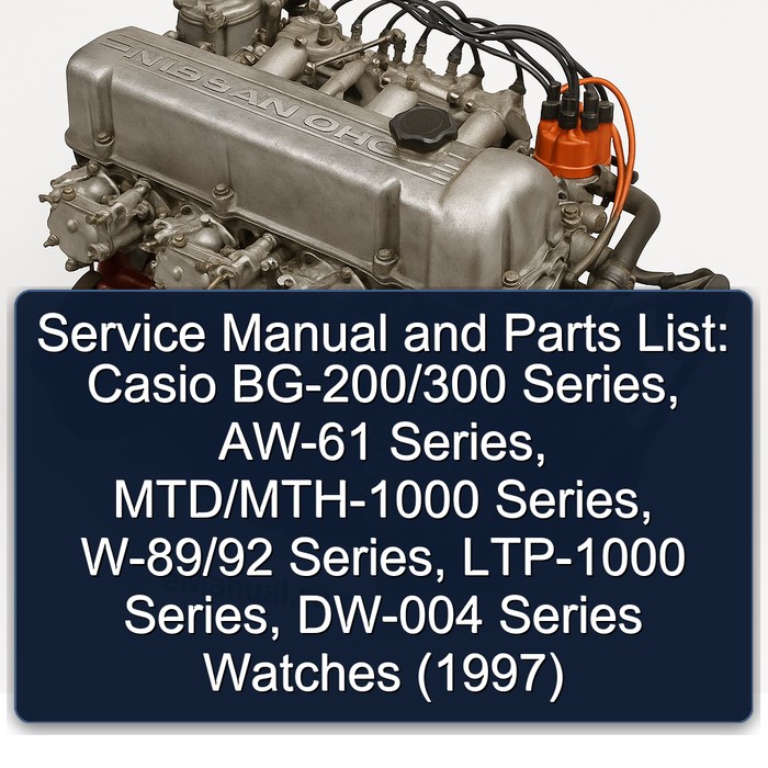 1997 Datsun L Series & Z : Casio Bg-200/300 Series, AW-61 Mtd/mth-1000 W-89/92 LTP-1000 DW-004 Watches Parts Catalog PDF