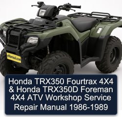 1986-1989 Honda TRX350 Fourtrax 4x4 TRX350D Foreman ATV Service Repair Workshop Manual PDF