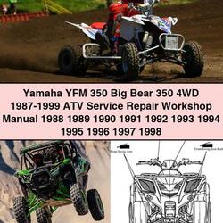1987-1999 Yamaha YFM 350 Big Bear 4WD - ATV Service Repair Workshop Manual PDF