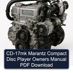 Isuzu 3 CD 1 T CD-17MK Marantz Compact Disc Player Owners Owner's Manual PDF