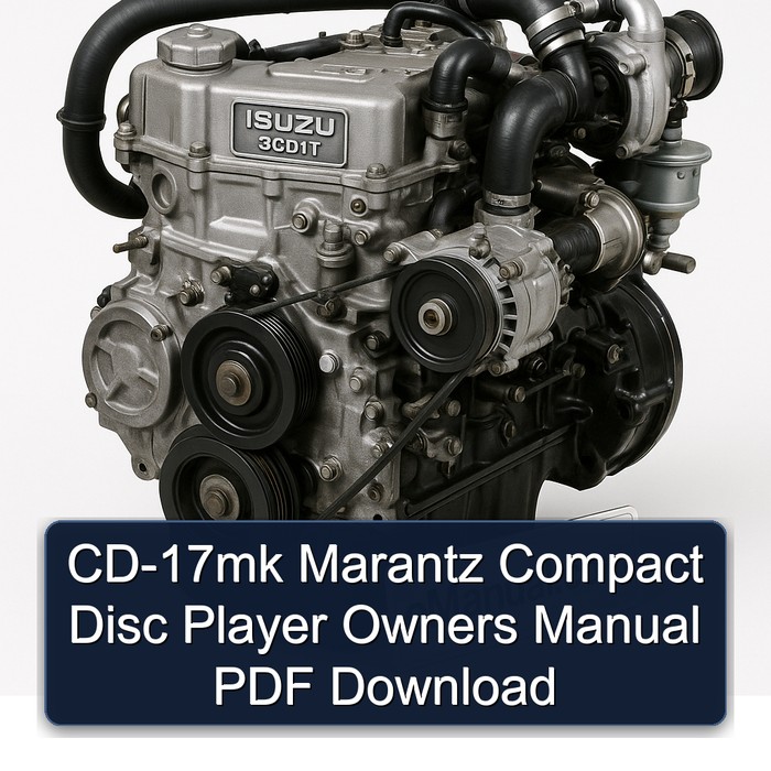 Isuzu 3 CD 1 T CD-17MK Marantz Compact Disc Player Owners Owner's Manual PDF