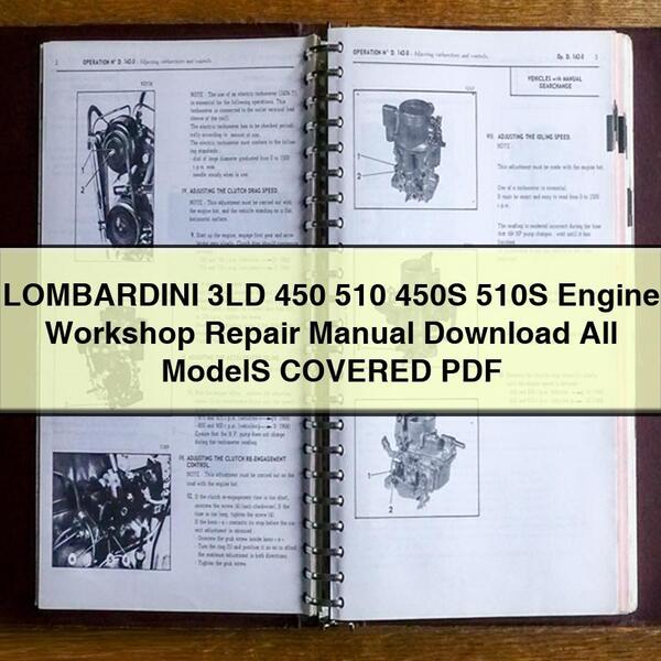 Lombardini LD Series 3LD 450 510 450S 510S Engine All Models Covered Service Repair Workshop Manual PDF
