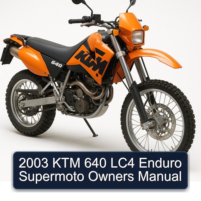 2003 KTM 640 LC4 Enduro Supermoto Owners Owner's Manual PDF