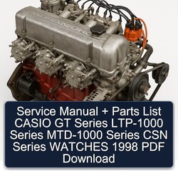 1998 Datsun L Series & Z Casio GT LTP-1000 MTD-1000 CSN Watches Parts Catalog PDF