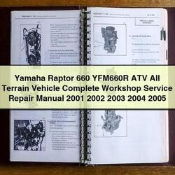 2001-2005 Yamaha Raptor 660 YFM660R ATV All Terrain Vehicle Service Repair Workshop Manual PDF