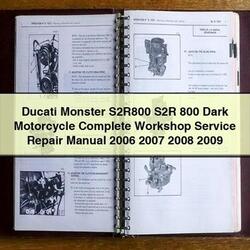 2006-2009 Ducati 800 Monster S2r800 S2R Dark Motorcycle Service Repair Workshop Manual PDF