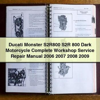 2006-2009 Ducati 800 Monster S2r800 S2R Dark Motorcycle Service Repair Workshop Manual PDF