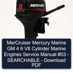 Mercruiser Mercury Marine GM 4 6 V8 Cylinder Engines 03 - Searchable Service Repair Workshop Manual PDF