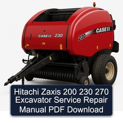 Hitachi Zaxis 200 230 270 Excavator Service Repair Workshop Manual PDF