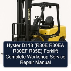 Hyster D118 (r30e R30EA R30EF R35e) Forklift Service Repair Workshop Manual PDF