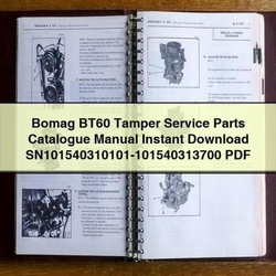 Bomag BT60 Tamper Sn101540310101-101540313700 Parts Catalog PDF
