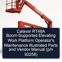 Calavar RT48A Boom-supported Elevating Work Platform Operator's Illustrated Parts Vendor (p/n 92258) Service Repair Workshop Manual PDF