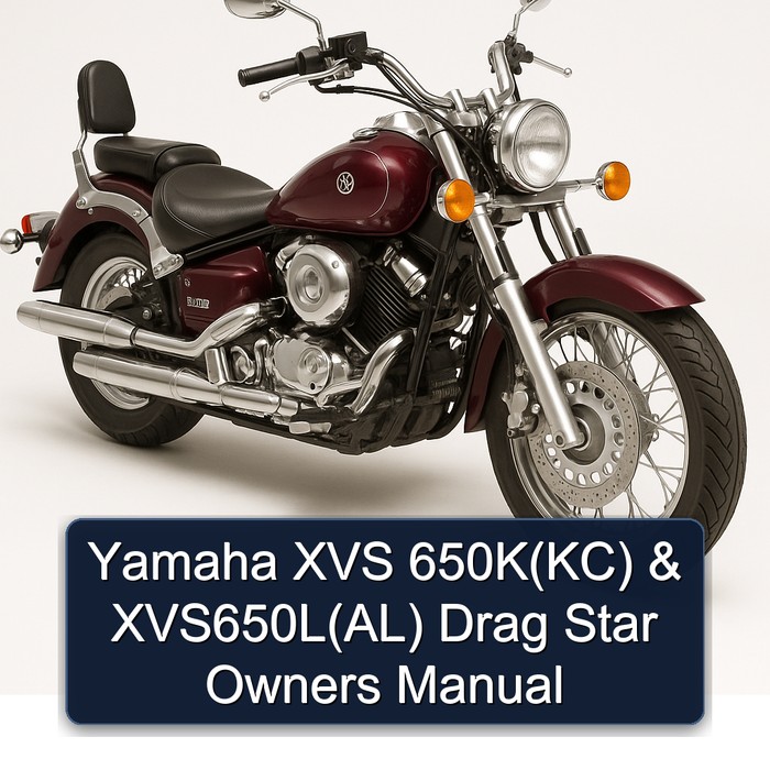Yamaha XVS Models 650k(kc) Xvs650l(al) Drag Star Owners Owner's Manual PDF
