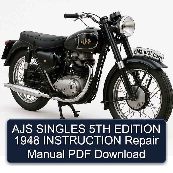 Ajs Singles 5TH Edition 1948 Instruction Service Repair Workshop Manual PDF