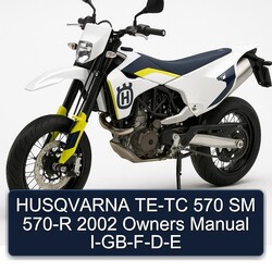 2002 Husqvarna SM Models TE-TC 570 570-R Owners I-gb-f-d-e Owner's Manual PDF