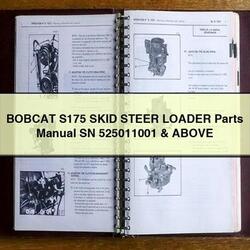 Bobcat S175 Skid Steer Loader Parts SN 525011001 Above Catalog PDF