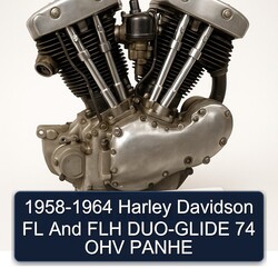 1958-1964 Harley Davidson Fl And Flh Duo-glide 74 Ohv Panhe