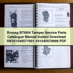 Bomag Bt60/4 Tamper Sn101540571001-101540579999 Parts Catalog PDF