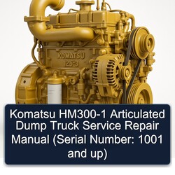Komatsu 125 3 HM300-1 Articulated Dump Truck (serial Number: 1001 Up) Service Repair Workshop Manual PDF
