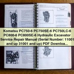 Komatsu Pc750-6, Pc750se-6, Pc750lc-6, Pc800-6, Pc800se-6 Hydraulic Excavator (serial Number: 11001 Up, 31001 Up) Service Repair Workshop Manual PDF