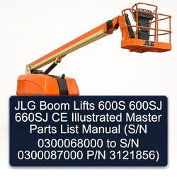 JLG Boom Lifts 600S 600SJ 660SJ CE Illustrated Master (s/n 0300068000 S/n 0300087000 P/n 3121856) Parts Catalog PDF