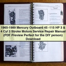 1965-1989 Mercury Outboard 45-115 Hp 3 4 Cyl 2 Stroke Motors Service Repair Workshop Manual PDF