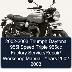 2002-2003 Triumph Speed Triple Daytona 955I 955CC years Service Repair Workshop Manual PDF