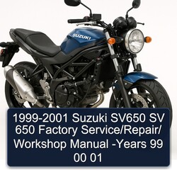1999-2001 Suzuki SV Models SV650 650 years 99 00 01 Service Repair Workshop Manual PDF