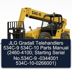 JLG Gradall Telehandlers 534C-9 534C-10 Parts (2460-4100; Starting Serial No.534c-9 -0344001 534c-10-0266001) Catalog PDF