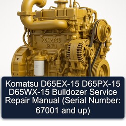 Komatsu D65EX-15 D65PX-15 D65WX-15 Bulldozer (serial Number: 67001 Up) Service Repair Workshop Manual PDF