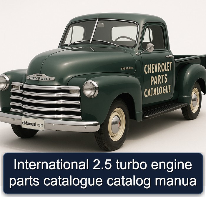 Chevrolet Parts Catalogue International 2.5 Turbo Engine Catalog Manua PDF