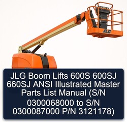 JLG Boom Lifts 600S 600SJ 660SJ Ansi Illustrated Master (s/n 0300068000 S/n 0300087000 P/n 3121178) Parts Catalog PDF