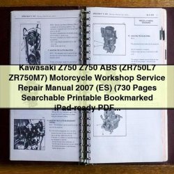 2007 Kawasaki Z750 ABS Motorcycle Service Repair Workshop Manual PDF