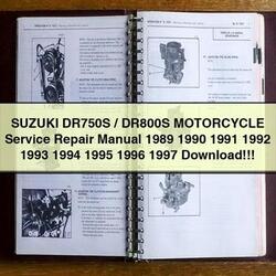 1989-1997 Suzuki DR Series Dr750s/dr800s Motorcycle Service Repair Workshop Manual PDF
