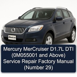 Mercury Mercruiser D1.7l DTI (0m055001 Above) (number 29) Service Repair Workshop Manual PDF