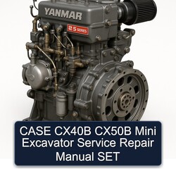 Case CX40B CX50B Mini Excavator SET Service Repair Workshop Manual PDF