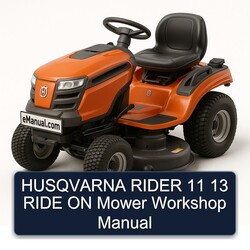 Husqvarna Rider 11 13 Ride ON Mower Service Repair Workshop Manual PDF