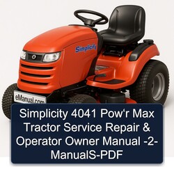 Simplicity 4041 Pow‘r Max Tractor Operator Owner -2 Owner's Manual PDF