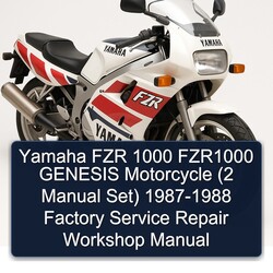 1987-1988 Yamaha FZR Models 1000 FZR1000 Genesis Motorcycle (2 Set) Service Repair Workshop Manual PDF