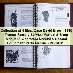 Case David Brown 1490 Tractor , Shop, Operator, Parts Catalog PDF