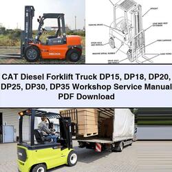CAT Diesel Forklift Truck DP15 DP18 DP20 DP25 DP30 DP35 Service Repair Workshop Manual PDF