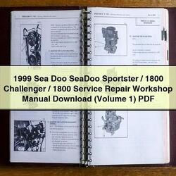 1999 Sea Doo Seadoo Sportster/1800 Challenger/1800 (volume 1) Service Repair Workshop Manual PDF