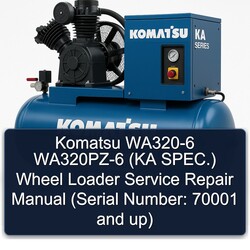 Komatsu WA320-6 Wa320pz-6 (ka Spec.) Wheel Loader (serial Number: 70001 Up) Service Repair Workshop Manual PDF